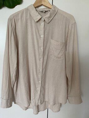 Women Beige Blouse Only Size Large Linen